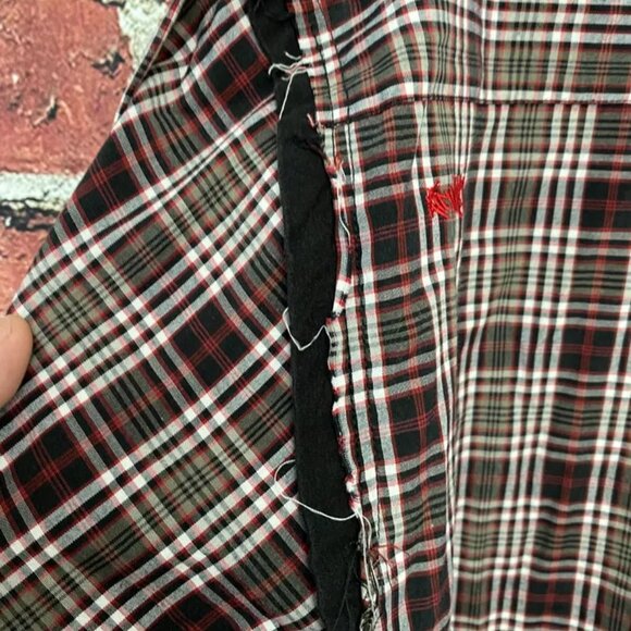 Airwalk Shirt Men Size L Brown Long Sleeve Plaid Button Down Skater Skateboard - Picture 4 of 9